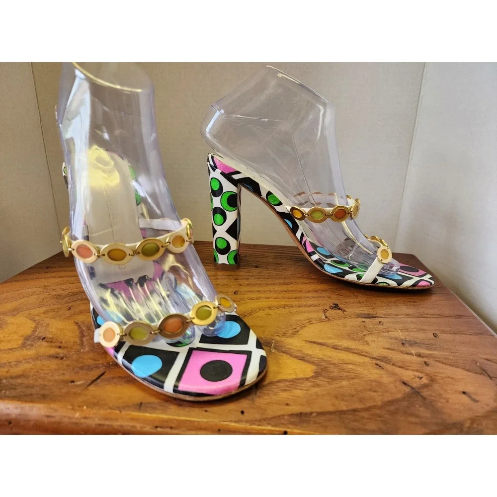 giuseppe zanotti For Vicini NEW SZ 8 Handpainted Embellished Sandals